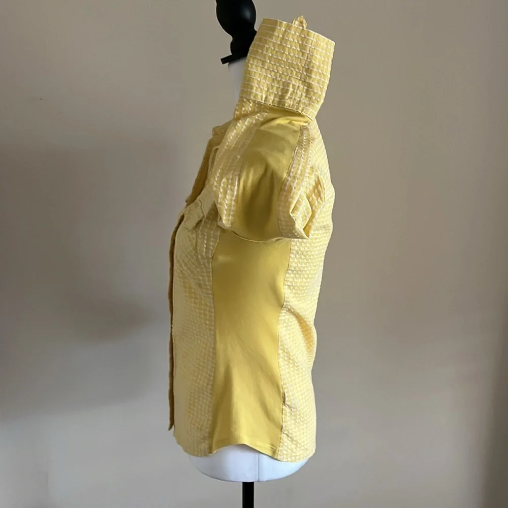 Hope & Harlow, Yellow Fitted Button Down Shirt, Size S - Picture 5 of 9